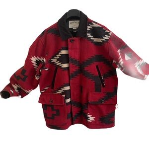 Orvis Red and Black Heavy Patterned Jacket